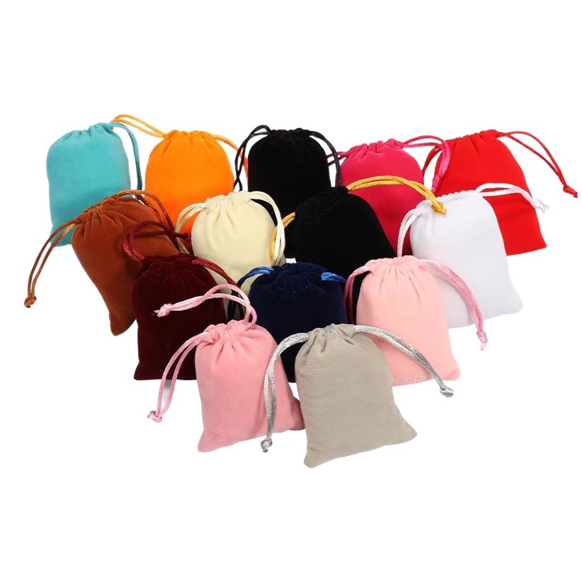 Joyería Bolsa de franela Bolsa con cordón Bolsa de tela de embalaje de dibujo al por mayor Bolsa de almacenamiento de auriculares de impresión LOGO con cordón