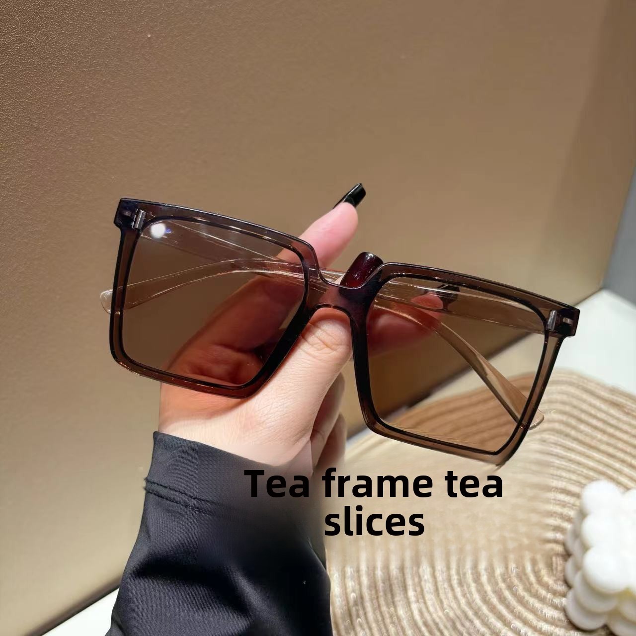 New Large Frame Trendy Internet Celebrous Sunglasses Little Red Book Women's High Sense Box Sunglasses Shake Tone Same Style UV Protection_voghion.com