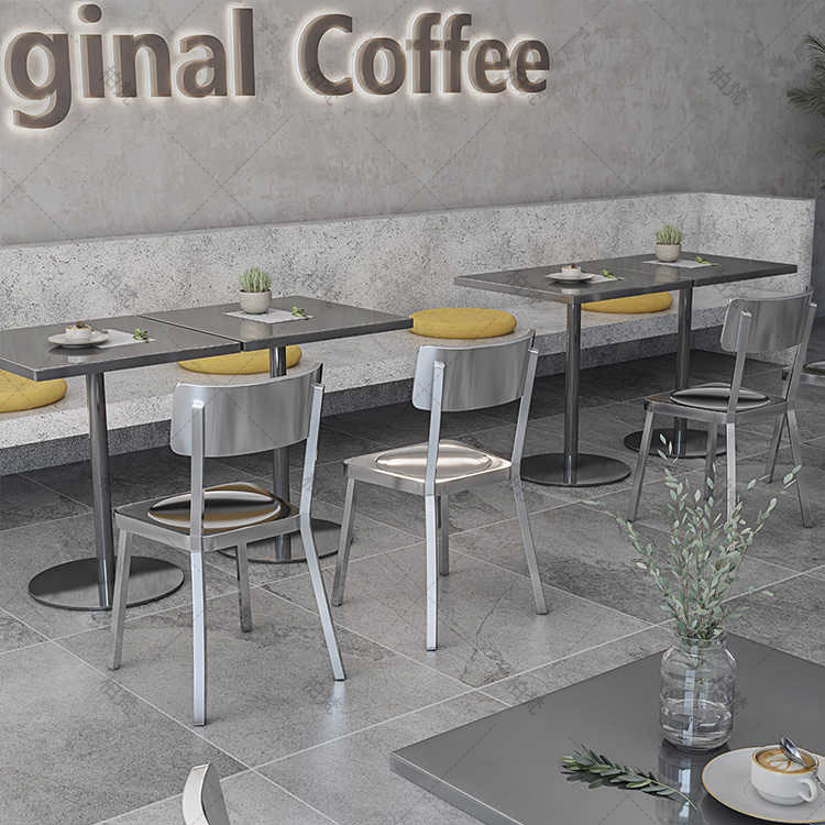 Mesa de comedor plegable de gran estante, mesa de comedor de acero inoxidable, mesa de mesa