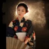 Kimono No. 20 comes with a simple girdle and fan (bow tie, inner outfit is photographed separately)