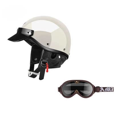 Motosiklet dəbilqələri | Helmet - xs-glossy-white-brown-new-goggles-free-shipping-by-sf-express