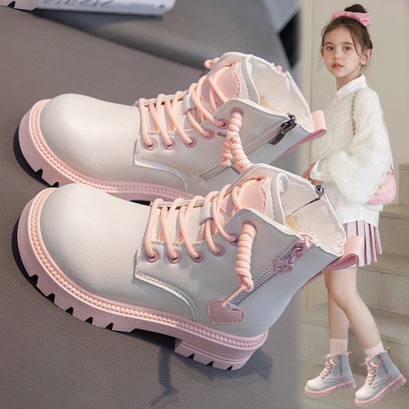 Martin da ragazza 2023 nuovi stivali corti per scarpe in cotone peluche moda autunno e inverno per bambini_voghion.com