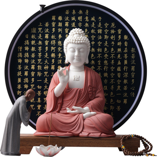 Great Sun Tathagata Buddha Large Buddha Statue Ornament Chinese Purple Sand Sakyamuni Home Living Room Amitabha Entrance