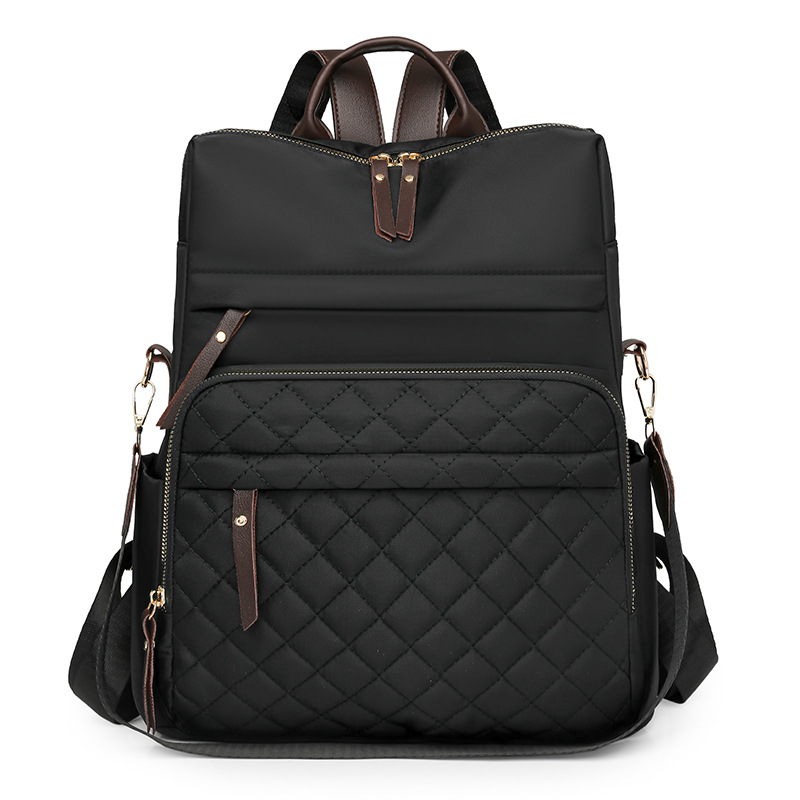 Mochila de nailon para mujer 2025 nueva mochila casual para mujer moda Lingge casual mochila ligera de gran capacidad marea