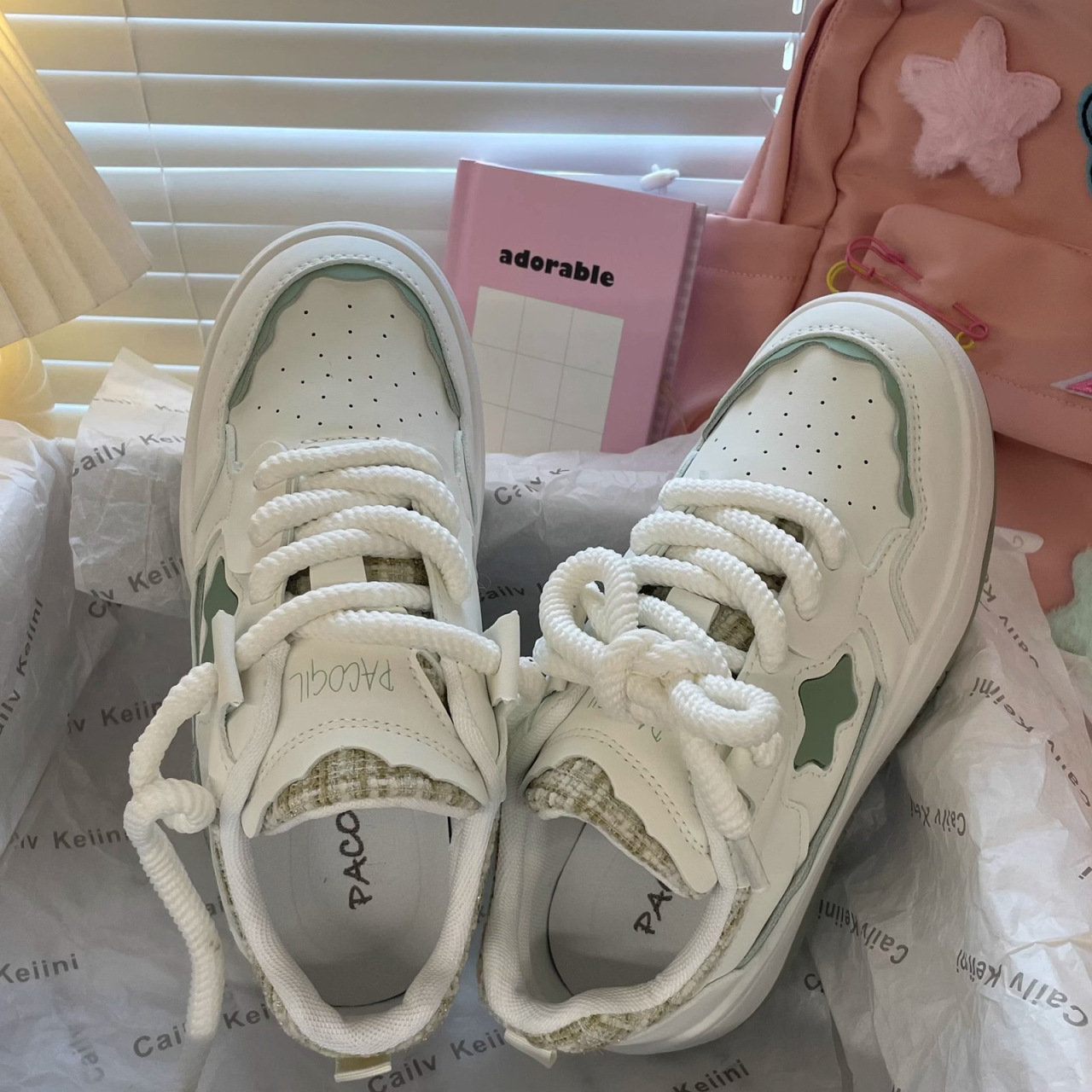 Weiße Damen Laufschuhe Mit Dicker Sohle Für Freizeit Und Sommer_voghion.com