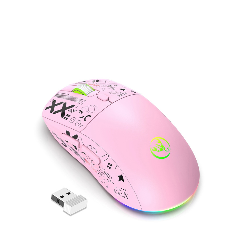 国境を越えた人気の新しい 3 モード有線 2.4G Bluetooth ワイヤレス マウス RGB 発光 650MAH ワイヤレス ゲーミング マウス|undefined