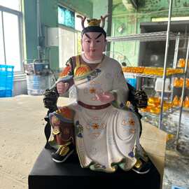 木雕彩绘龙太子神像龙三太子真身像小白龙坐像寺庙佛堂供奉摆件