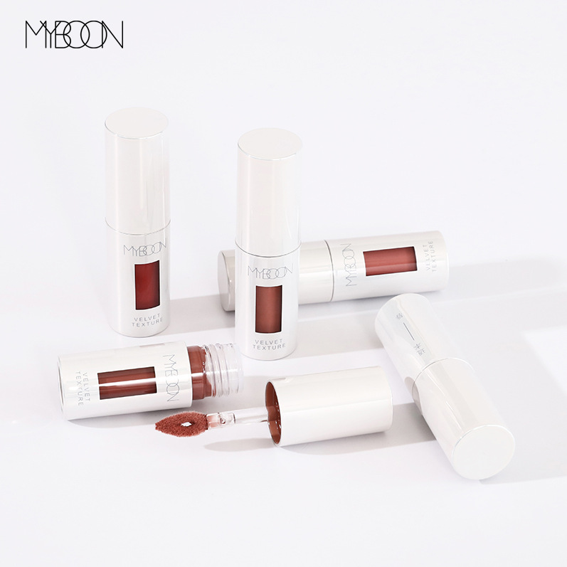 MYBOON迈本小白圆管融合丝绒哑光唇泥不易沾杯轻薄女唇颊两用口红