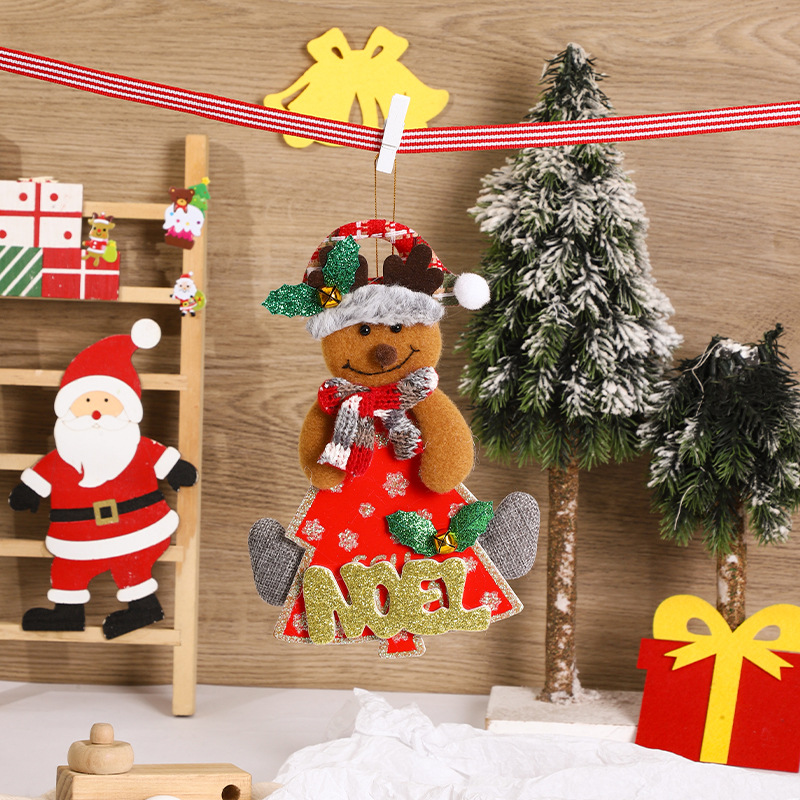 Kit de adornos navideños de tela, colección de colgantes para árbol de Navidad y regalos