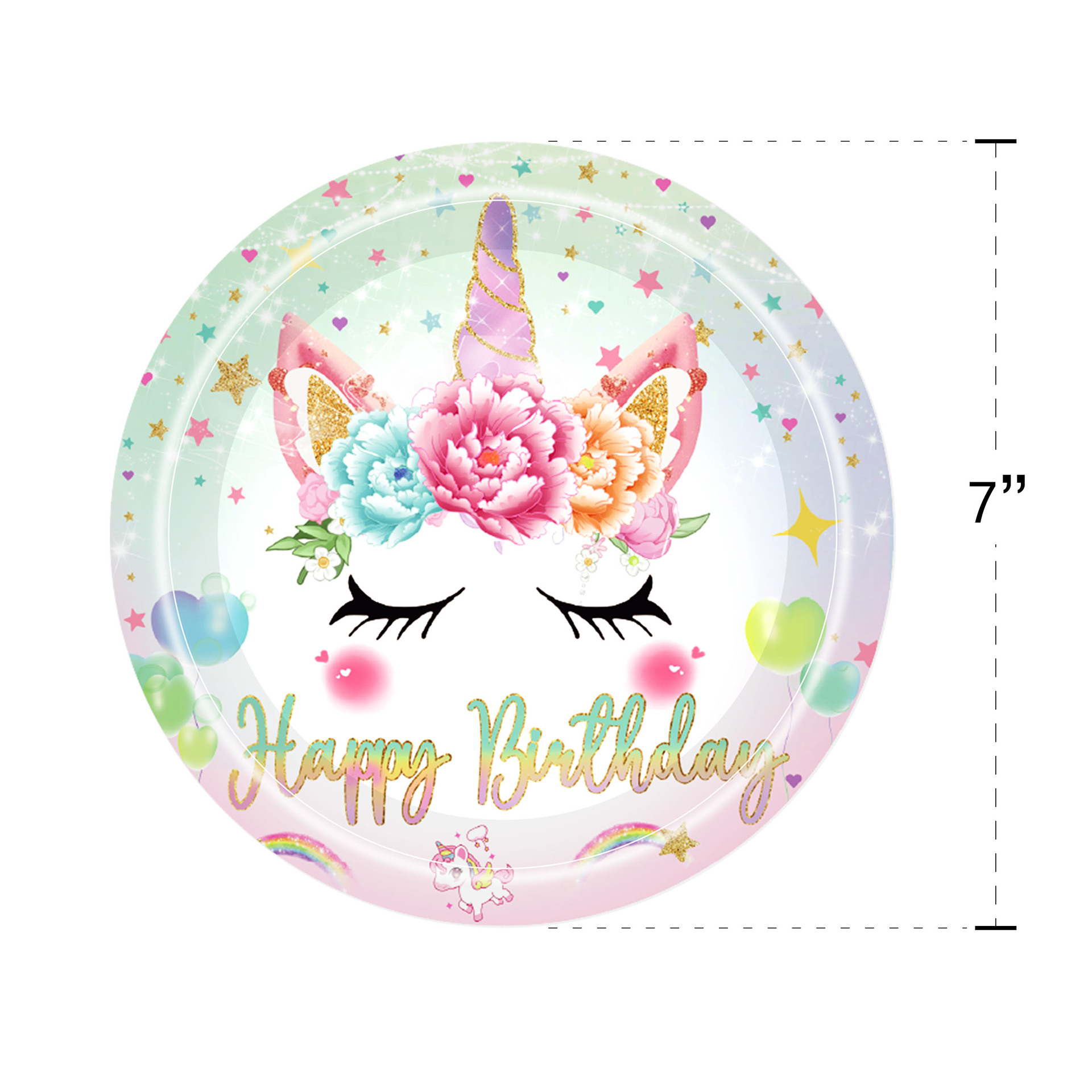 Bandeja de papel transfronteriza atmósfera de unicornio decoración del lugar tema de la princesa suministros de fiesta platos de papel juegos de vajilla desechables
