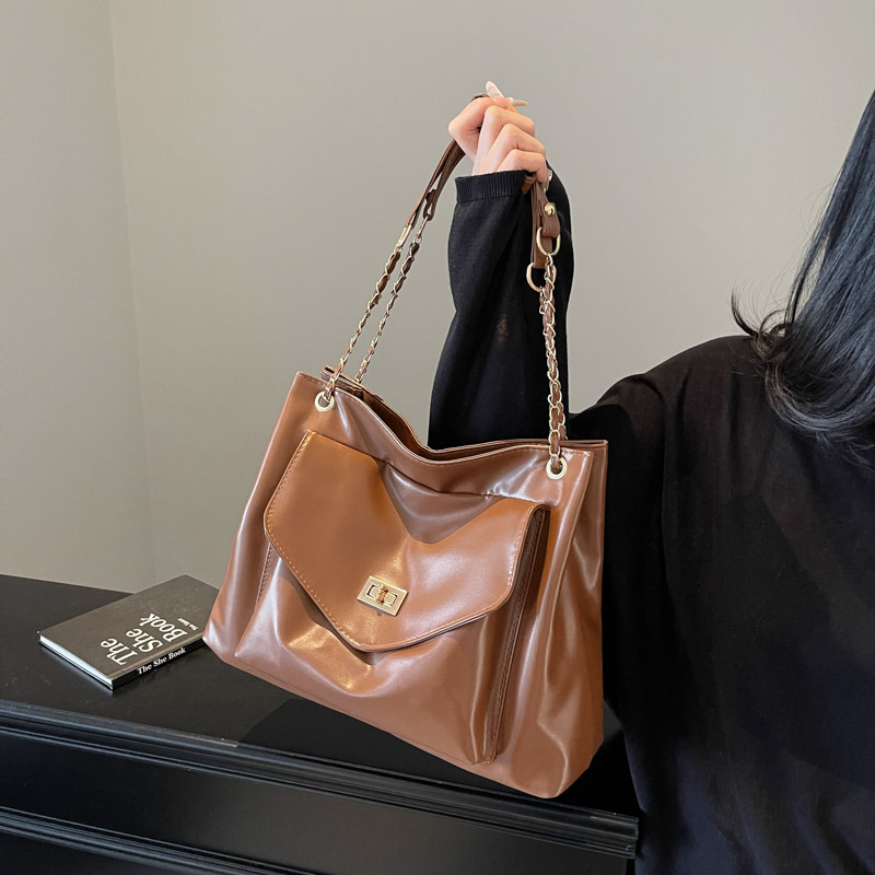 All-Match Ins Large Capacity Bag Women's Summer 2024 New Fashionable Korean Style Tote Bag Niche Chain Bag Crossbody Bag