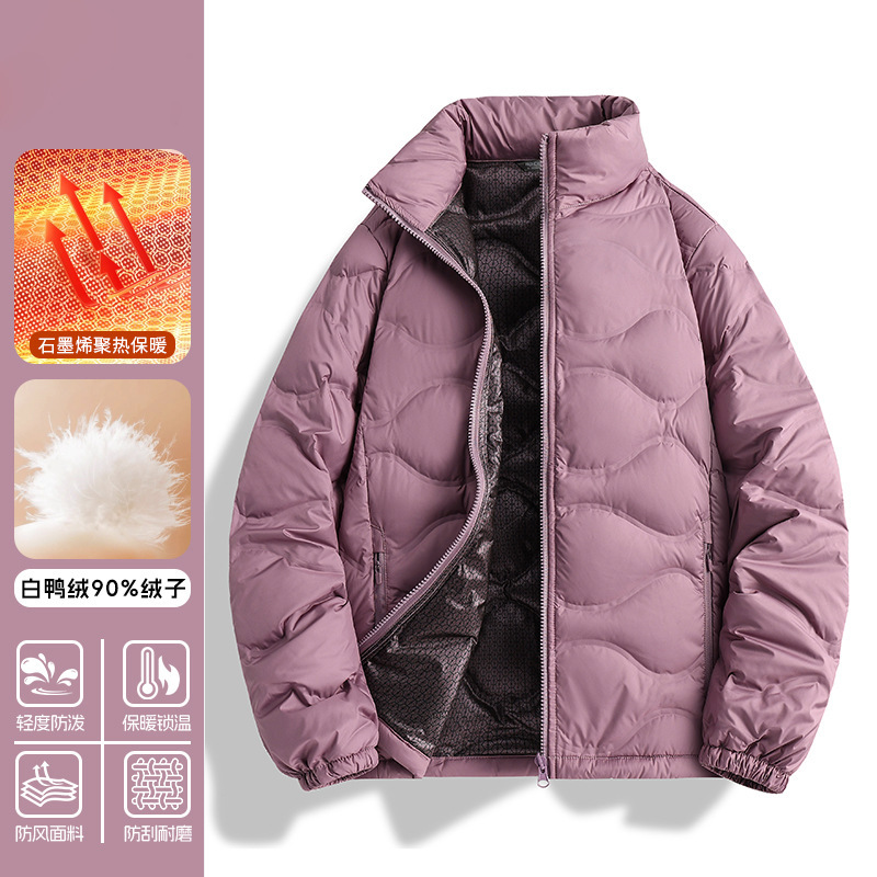 骆陀轻薄羽绒服女冬季2025新款白鸭绒冲锋衣防寒内胆大码立领外套|undefined