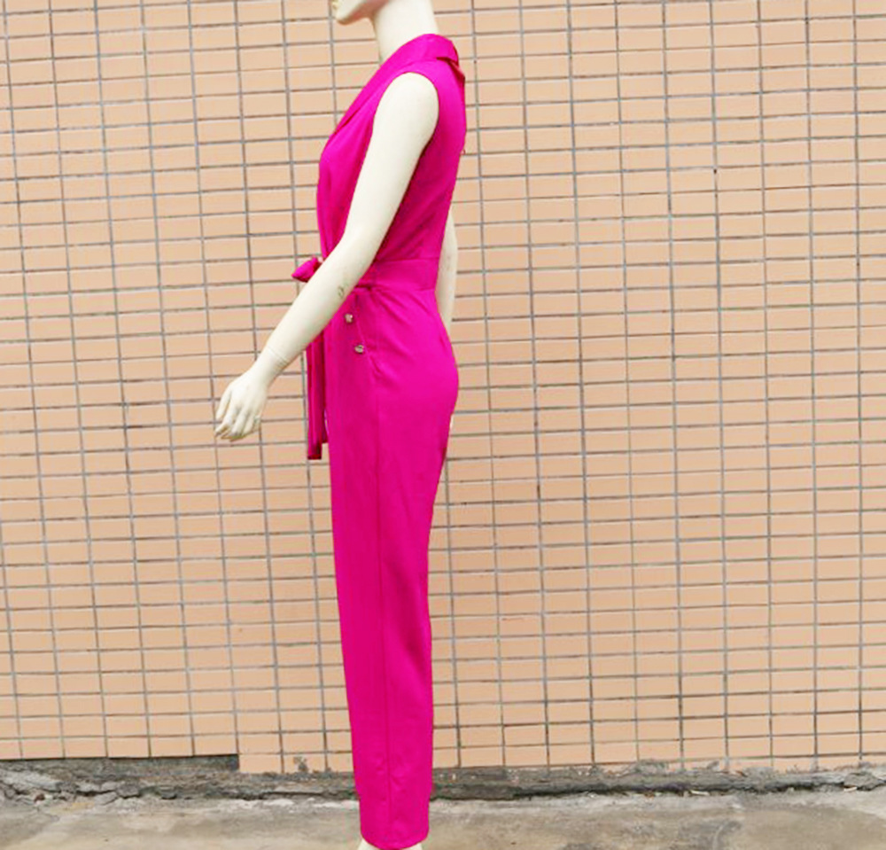 441g Weight Full Length Pants Length Polyester Fabric Type Mid Waist Waist Line Jumpsuits Pants Type Stretchy Elasticity Bodysuits Tops Type Business, Daily Occasion Regular Fit Fit Type Solid Color Pattern Summer Season Women's Gender Zipper Design Classic Style Style Wholesale Women's Classic Style Solid Color Zipper Bodysuits 4