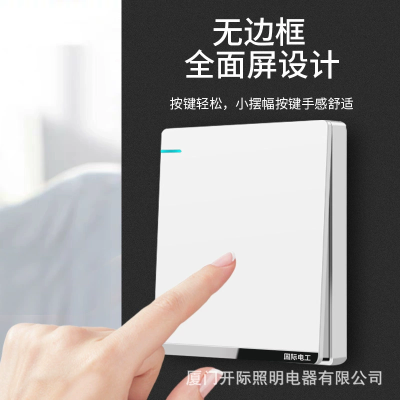 Панель выключателя и розетки международного электрика White Multi-connected Multi-Control Engineering Switch Socket Concealed Power Supply Type 86 One Light Multi-Control