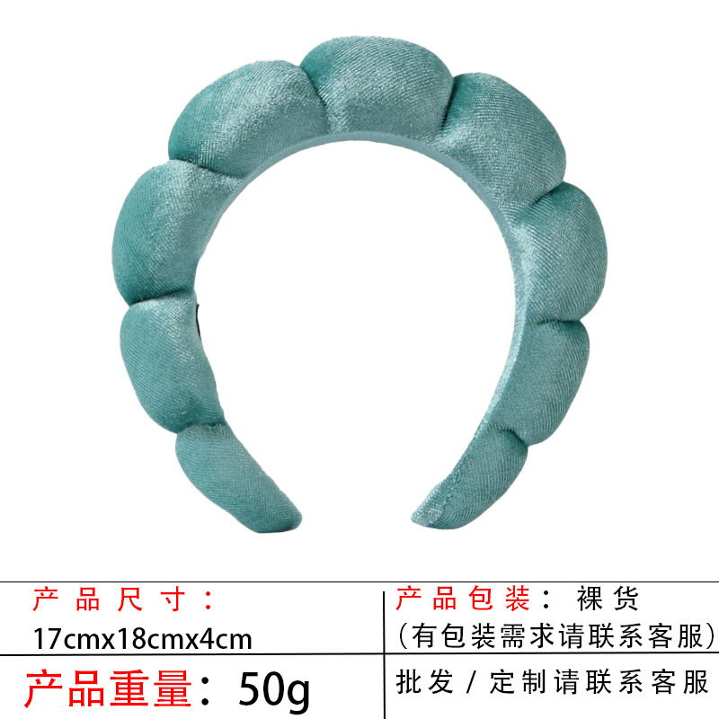 跨境海绵云朵发箍批发高颅顶高级感毛巾布麻花女士洗脸手腕带头箍|undefined