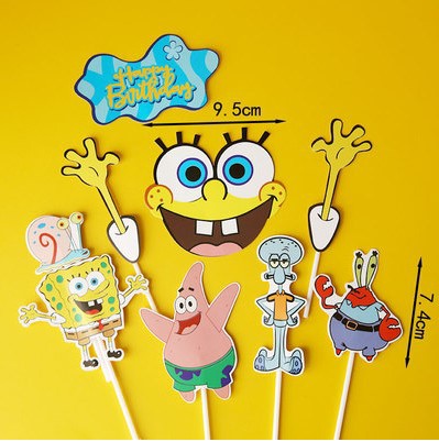 Celebritad en línea ins amor osos decoración de pastel de bandera dibujos animados HBD niños feliz cumpleaños postre vestido plugin