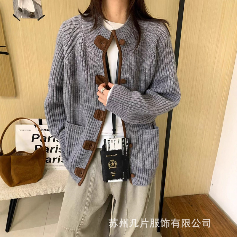 Commuting Versatile Thickeneded Stand-Up Collar Long-Sleeved Knitwear for Women 2025 Autum New Loose Large Size Warm Knitwear Jacket Commuting Versatile Thickeneded Stand-Up Collar Long-Sleeved Knitwear for Women 2025 Autum New Loose Large Size Warm Knitwear Jacket