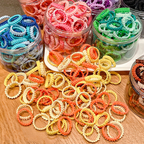 Children's rubber bands do not hurt hair, colorful canned lace rubber bands, girls' high-elastic hair bands, baby headbands