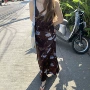 显瘦v领印花大码长裙