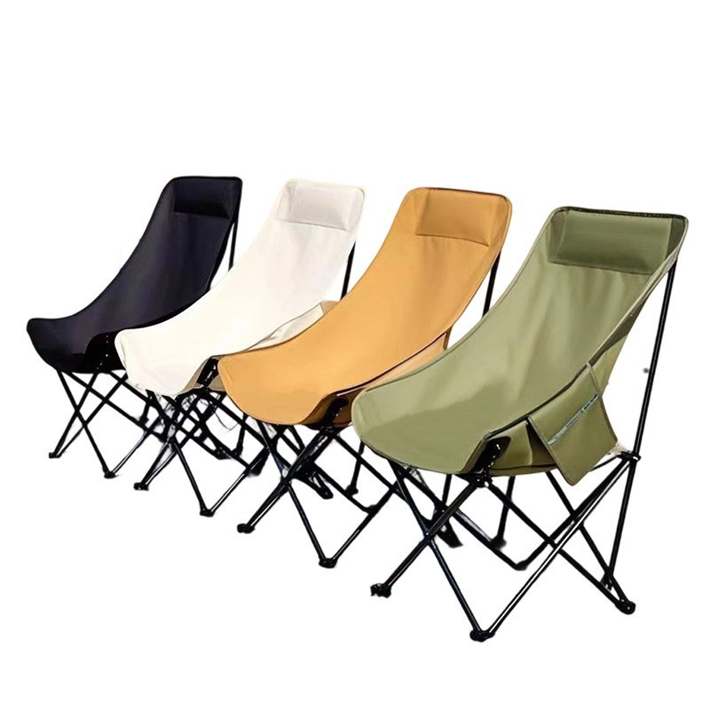 Cross-Border Moon Chair Outdoor Folding Chair Camping Chair Portable Fishing Stool Lounge Chair High Back Picnic Beach Chair Sketching