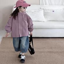 女童外套春秋款2024新款连帽冲锋衣秋装韩范儿童户外爬山小童褂子