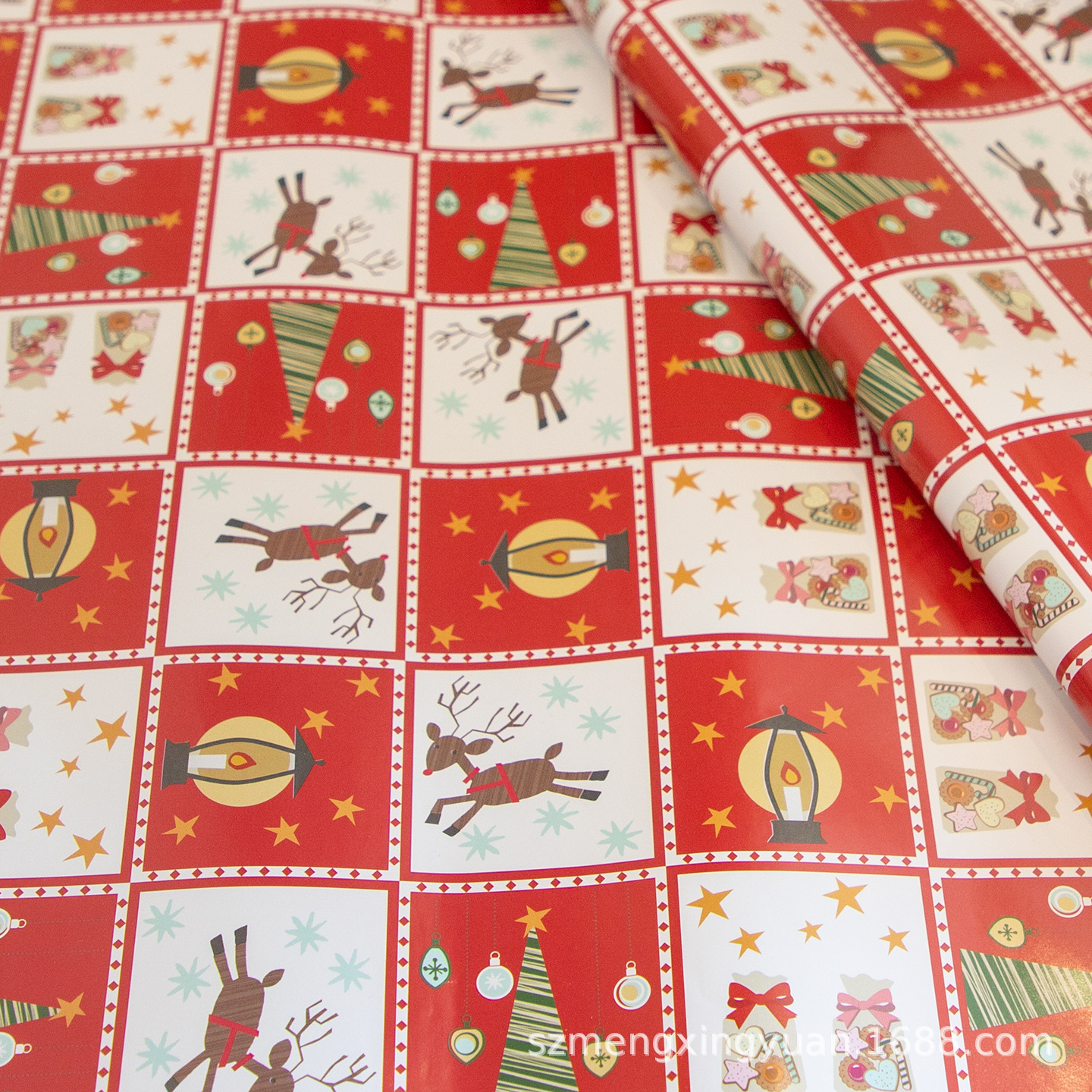 Papel de regalo de Navidad de alto valor cartón de dibujos animados caja de regalo de cumpleaños para niños Papel de embalaje de cuero de nuez de paz