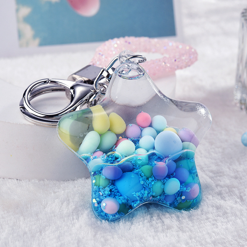 Daily Occasion Artistic Pentagram Arylic Alloy Patchwork Unisex Bag Pendant Keychain
