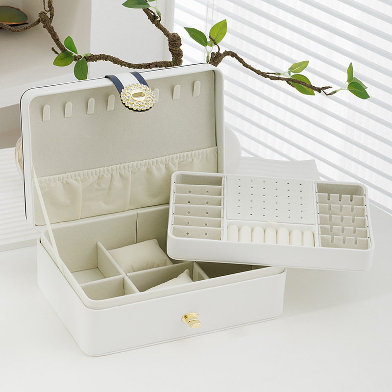 인기 더블 레이어 [다이아몬드 버클 화이트]