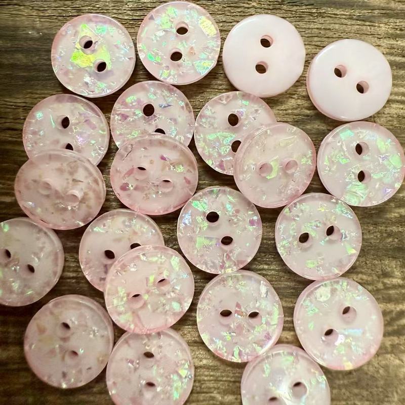 粉色亮片可爱纽扣配件diy手工洞洞鞋头饰装饰扣子衬衣毛衣开衫纽|undefined