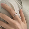 Line fashionable ring hip-hop style, simple and elegant design, silver 925 sample, on index finger