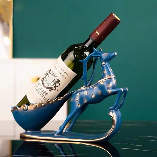 Dropshipping Creative Home European Style Deer Wine Rack Ornament Living Room Office Wine Cabinet Decoration Wine Bottle Rack
