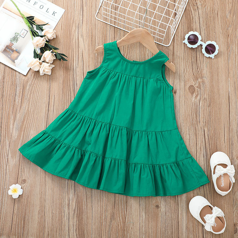 Casual Solid Color Vest A-line Sleeveless Dress Wholesale Nihaojewelry display picture 1