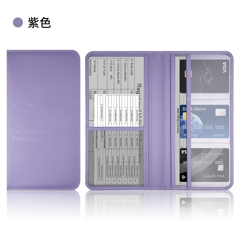Transfronterizo temu licencia de conducir americana pu funda de cuero carpeta de registro de automóviles funda de archivo de información de seguro