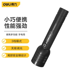 Deli Flashlight Strong Light Flashlight Type-C Rechargeable Light Portable Outdoor Lighting Emergency Light with Window-Breaking Hammer