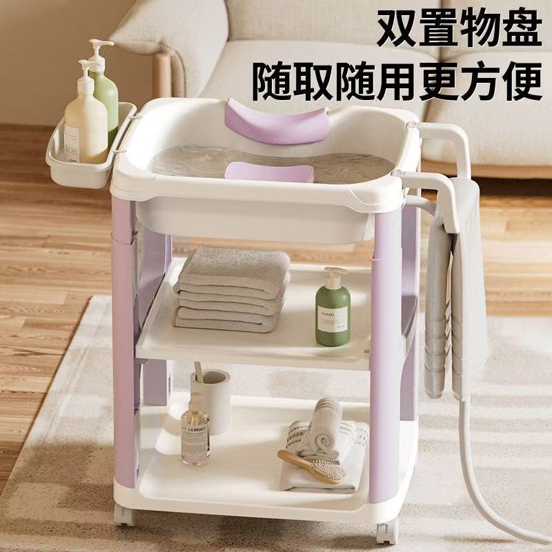 lavabo doméstico para mujeres embarazadas tipo reclinado para mujeres embarazadas, lavabo de cabello para niños embarazados, lavabo de cabello para ancianos acostados con ruedas elevables image 4