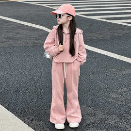 女童套装秋季2026洋气新款时髦儿童运动两件套连帽卫衣百搭休闲裤