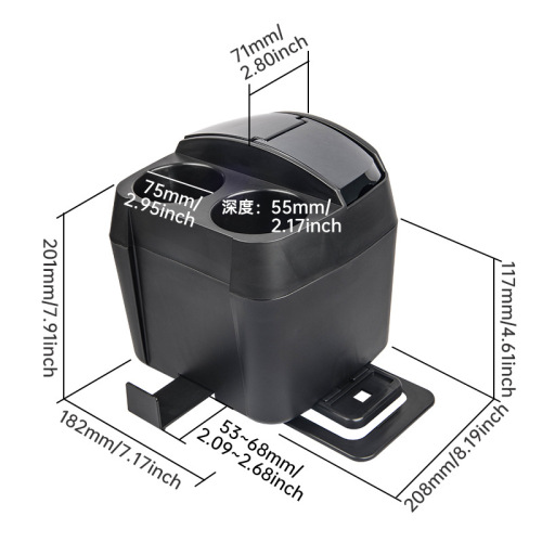 Shunwei car interior trash can box multi-purpose storage box with drink cup holder