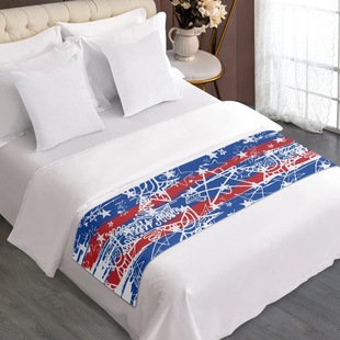 AliExpress new national flag American British white line graffiti printing high-end hotel B & B hotel bed flag