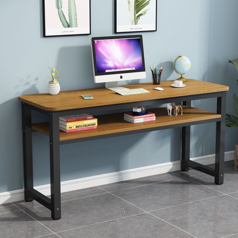 Long Table for Home Use, Simple Desk for Bedroom, Narrow Table, Training Writing Desk, Double-Layer Rectangular Workbench, Computer Desk