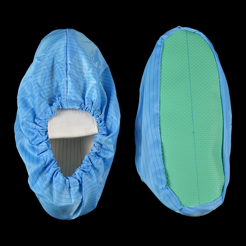 防静电条纹布鞋套 电子无尘车间可清洗重复使用鞋套