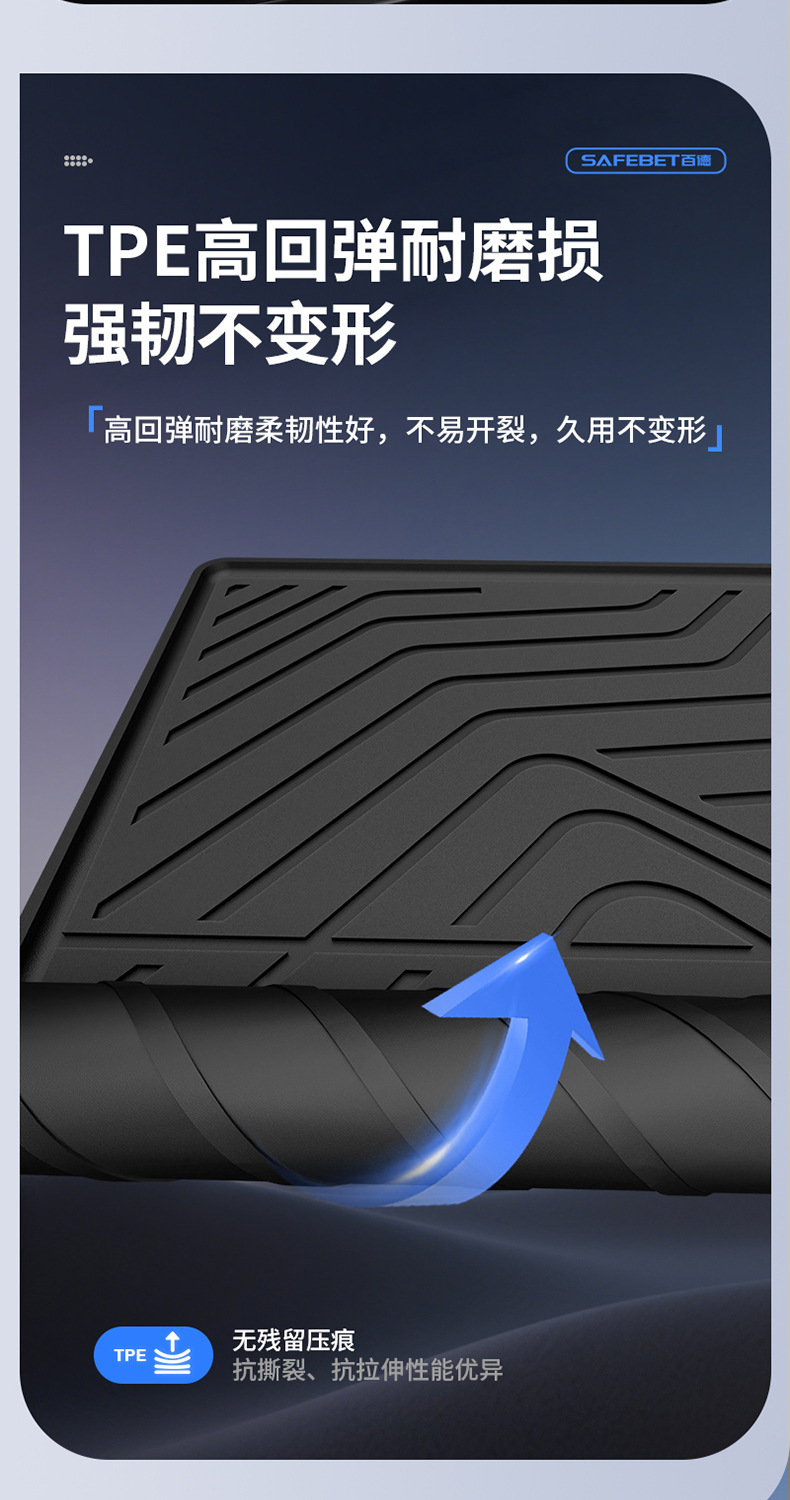 Suitable for Ledao L60 L80 L90 Special Vehicles, All-Weather Tpe Car Trunk Mat and Tailgate Accessories