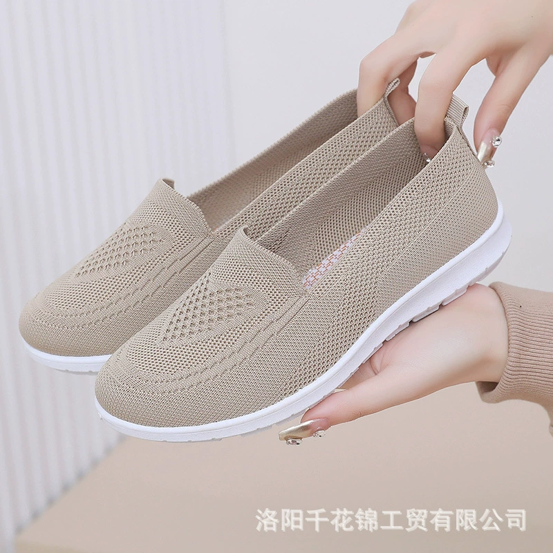 Старая пекинская обувь из ткани женская весенняя педаль летающая дышащая повседневная женская обувь TEMU трансграничный большой размер женская плоская обувь