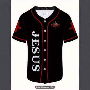 European and American New Cross-Border Men's Baseball Shirt Short-Sleeved Baseball T-Shirt 3D Digital Printing Sports T-Shirt Clothing Factory