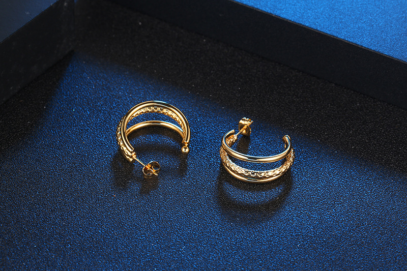 1 Piece Quantity Daily Occasion Fashion U Shape Titanium Steel Plating Ear Studs 1 Piece