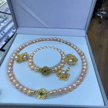 新品多种款式天然淡水珍珠项链套装五件套新颖百搭时尚批发拿货女