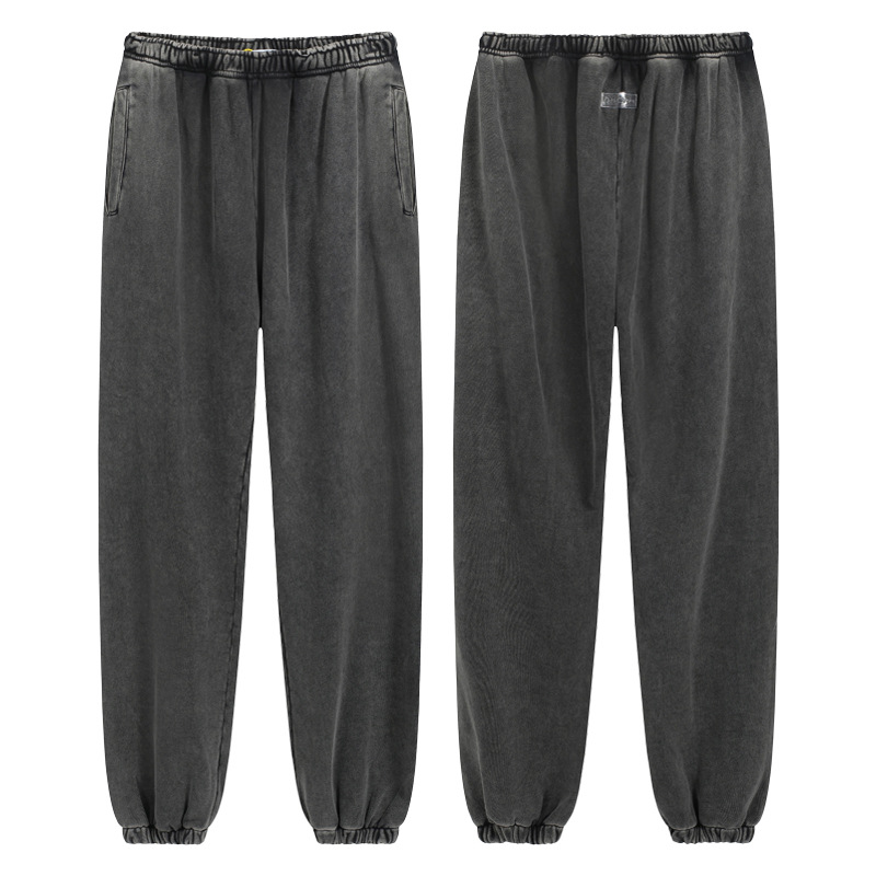 クロスボーダーのトレンディなAC手描きのスプラッシュインクのほつれ加工のウォッシュ加工のダメージ加工のパンツ、男性と女性用、ゆったりと多用途、軽くて豪華なワイドレッグジーンズ