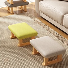 小凳子时尚创意换鞋凳实木矮凳客厅布艺沙发凳方凳坐墩小板凳家r*