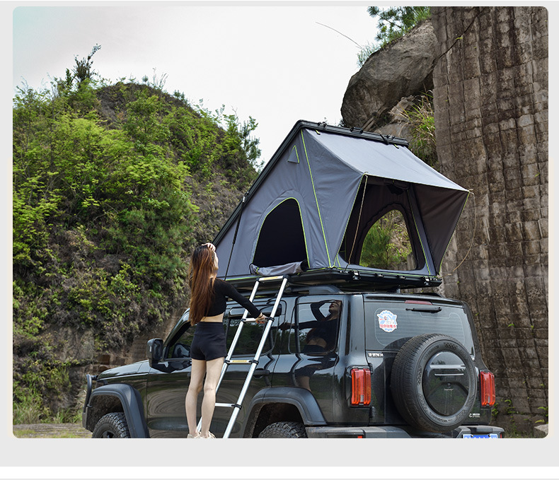 Triangular Roof Tent for Outdoor Camping, Suv, Tank, Off-Road Self-Driving Tours, Car Camping, and Stowable Vehicle-Mounted Tent