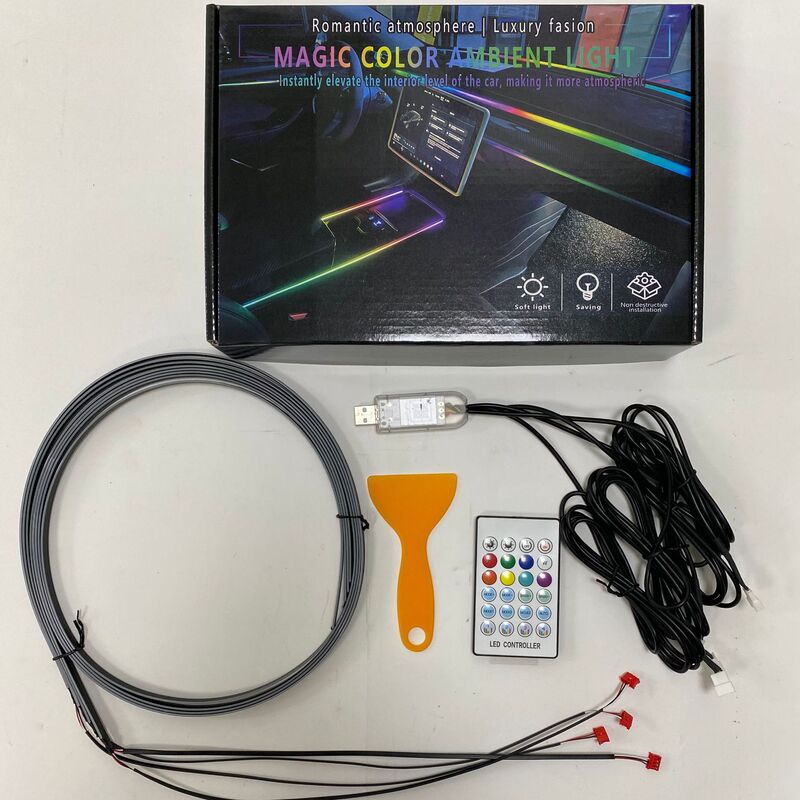 汽车门框灯车窗LED氛围灯流光幻彩亚克力隐藏免接线车载气氛灯|undefined