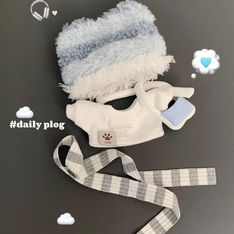 New Puff Series 10cm Cotton Doll Clothes, Normal Body Doll Clothes, Cute Outfit Set for Changing Clothes
